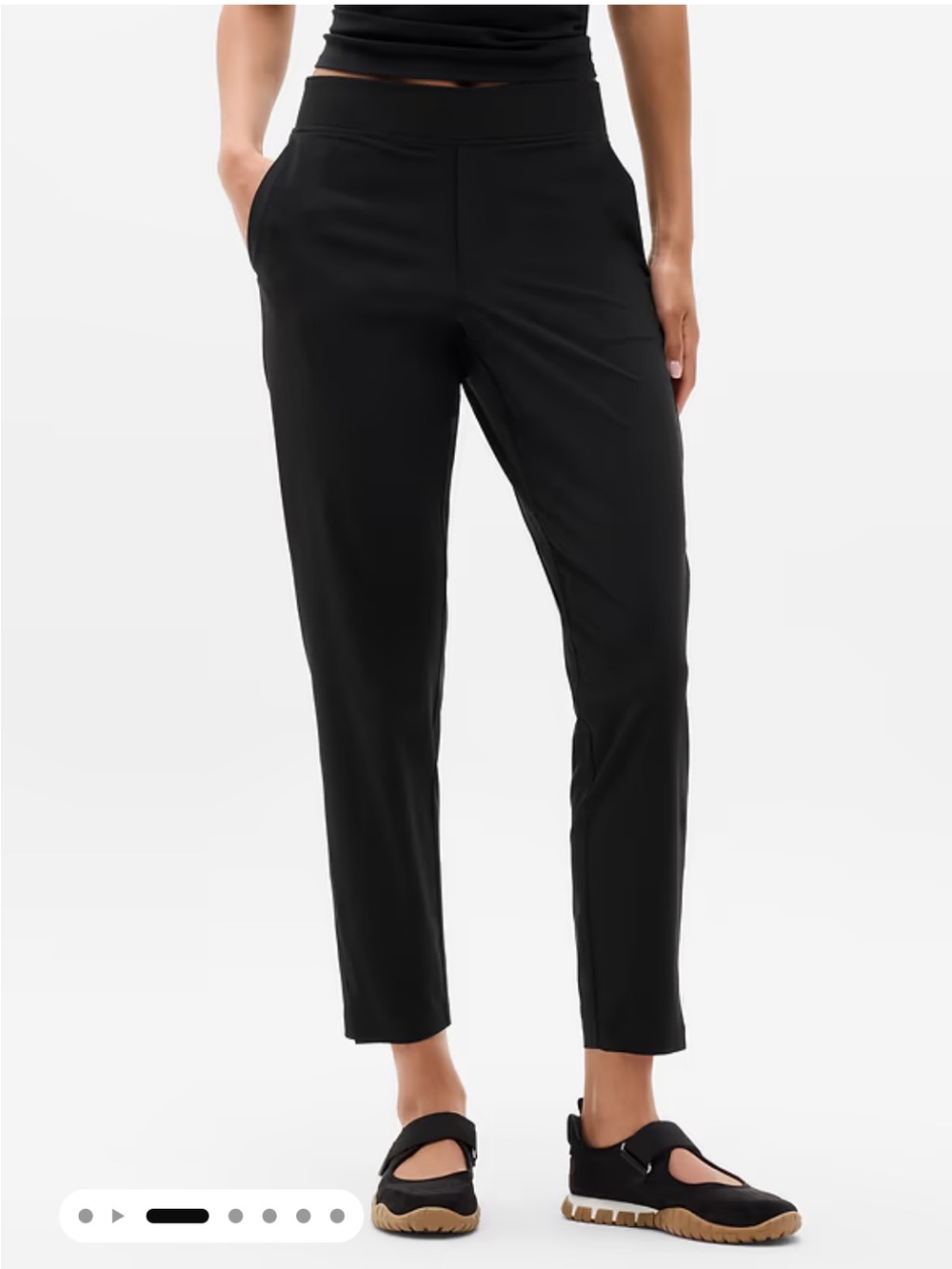 Athleta Black High-Rise Pull-On Cropped Tapered Pants